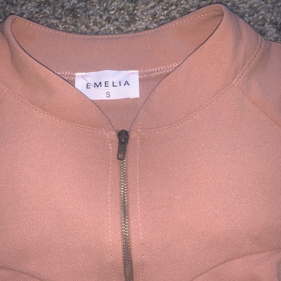 Pastel Pink Ruffled Bomber Jacket - Picture 3 of 5